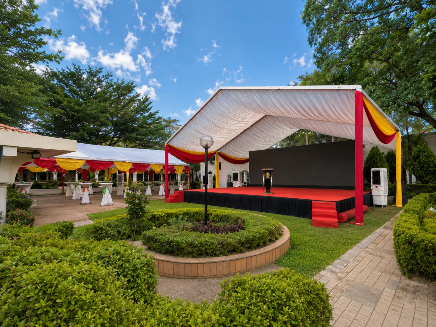Garden Ceremony Stage Marquee Portfolio setup overview