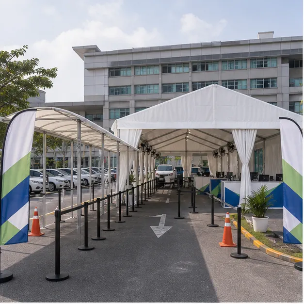 Hospital Serdang Queue Shelter Marquee Portfolio setup overview
